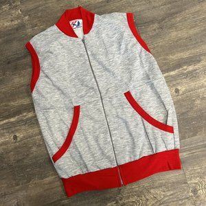 Vintage Raw America Full‎ Zip Sleeveless Jacket/Sweatshirt Men Size Large USA